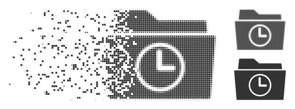 Verstreutes Pixel-Icon für temporäre Ordner — Stockvektor