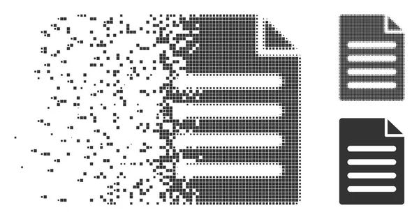 Ikona stránky textu polotónů rozptýlených pixelů — Stockový vektor