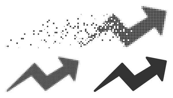 Spostamento pixel mezzitoni Trend Up icona freccia — Vettoriale Stock