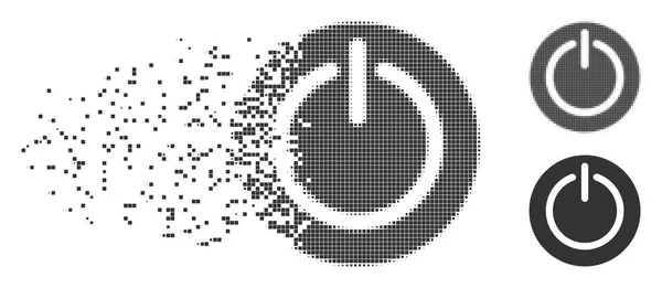 Zersetzte Pixel-Halfone schalten Power-Symbol aus — Stockvektor