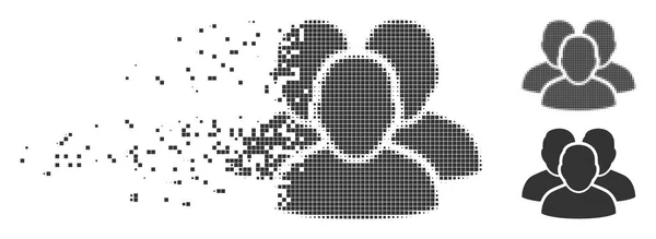 Polvo Pixel Halftone Icono del grupo de usuarios — Archivo Imágenes Vectoriales