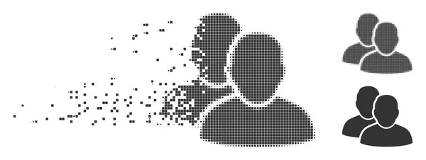 Pictogram van de gebruikers van Halftone van de Pixel van stof — Stockvector
