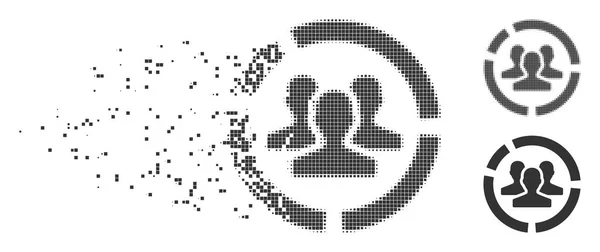 Diverses Pixel-Halbton-Diagramm-Symbol für Benutzer — Stockvektor