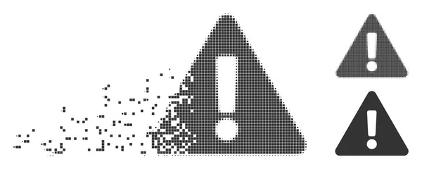 Icono de advertencia de tono medio de píxel disuelto — Archivo Imágenes Vectoriales