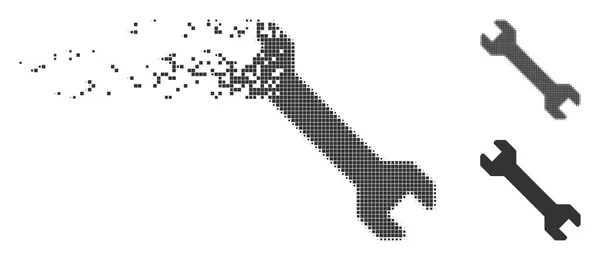 Beschädigtes Pixel-Halfone-Schlüsselsymbol — Stockvektor