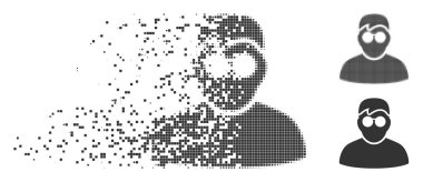 Rendelenmiş piksel yarı ton çocuk simgesi