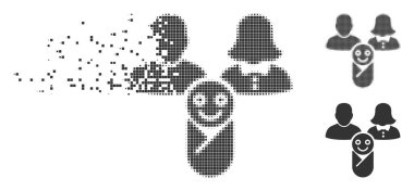 Kırık piksel noktalı resim yeni doğan simgesi