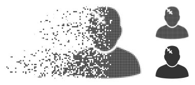 Ayrıştırılmış piksel yarı ton hasta simgesi