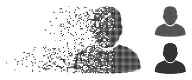 Toz piksel yarı ton Kullanıcı simgesi