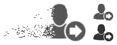Destructed Pixel Halftone Next User Icon clipart