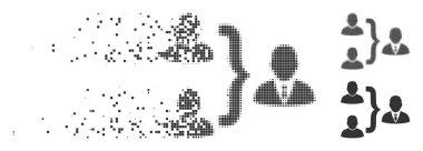 Hareketli piksel yarı ton Kullanıcı sendika simge