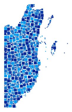 Belize Haritası kolaj piksel