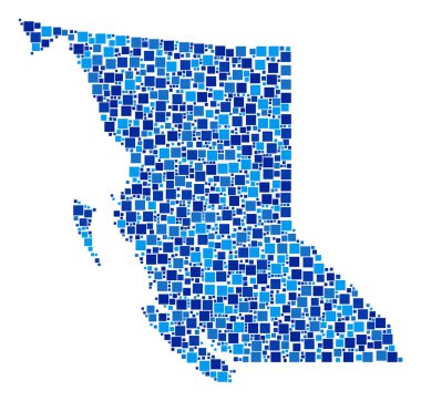 British Columbia eyaletinde harita mozaik piksel