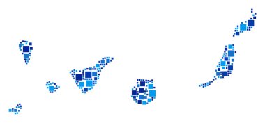 Mozaik piksel canarinha İspanya Adaları Haritası