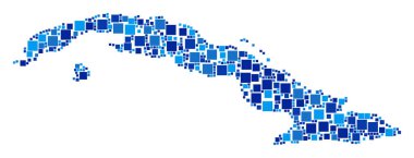 Küba Haritası kompozisyon kareler