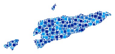 Doğu Timour harita kompozisyon kareler