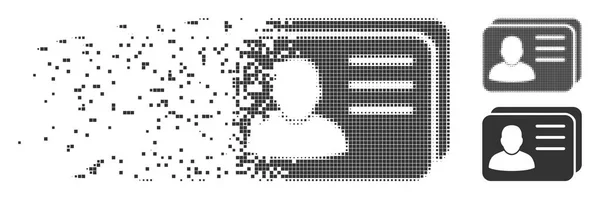 Mozgó Pixel félárnyék fiókjára kártyák — Stock Vector