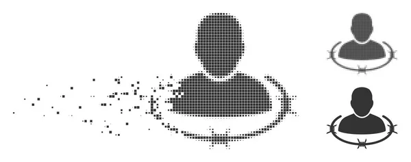 Разложившаяся икона "Pixel Halftone Captured Man" — стоковый вектор