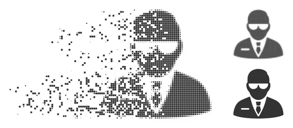 Icono de Pixel semitono jefe destruye — Vector de stock