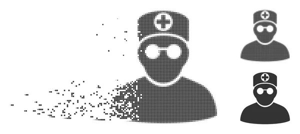 Eloszlik Pixel félárnyék orvos ikon — Stock Vector