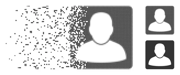 Disintegrating Pixel Halftone Man Vcard Icon