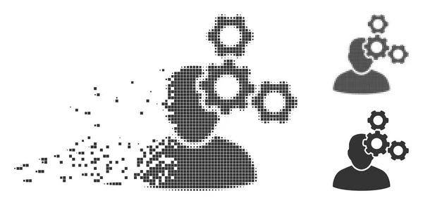 Icona specializzata in meccanica mezzitoni pixel rotti — Vettoriale Stock