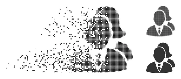 Ícone de pessoas do meio-tom do pixel decomposto —  Vetores de Stock