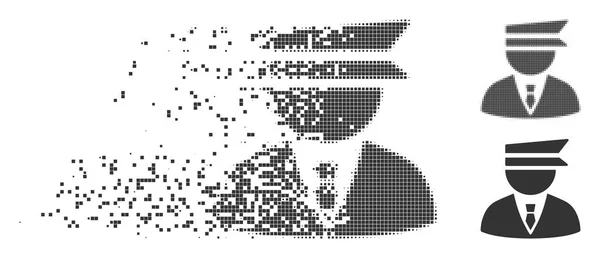 Elveszített Pixel félárnyék rendőr ikon — Stock Vector