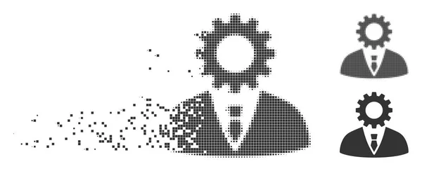 Упраздненная Pixel Halftone Soulless Official Bureaucrat Icon — стоковый вектор