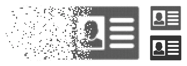 Frakturert Pixel Halftone Brukerkonto Icon – stockvektor