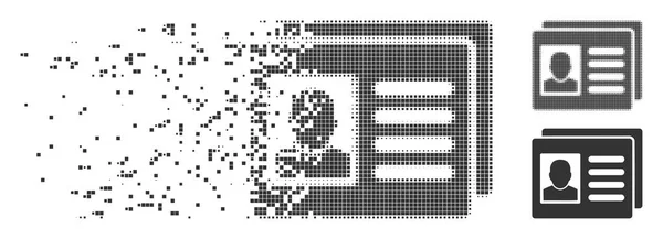 Beschädigtes Pixel-Halfone-Symbol für Benutzerkontokarten — Stockvektor