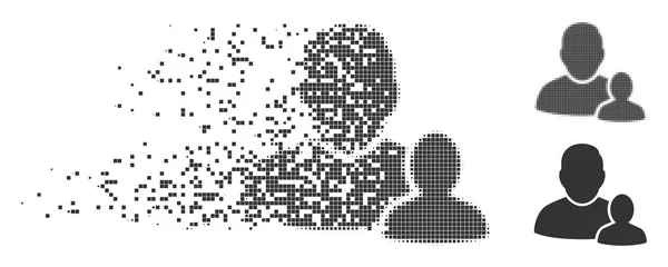 Icône dissimulée de parent d'enfant de demi-ton de pixel — Image vectorielle
