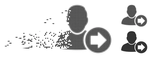 销毁像素半色调下一个用户图标 — 图库矢量图片