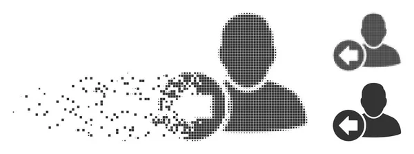 Fracture Pixel Halftone Icône de l'utilisateur précédent — Image vectorielle