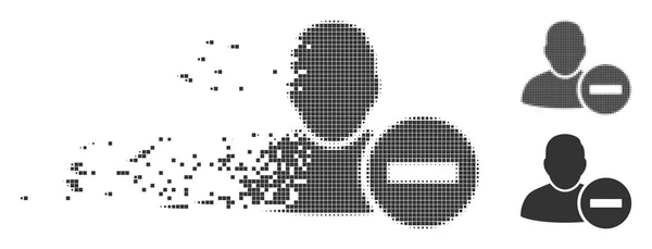 Pixel dispersé Halftone Supprimer l'icône de l'utilisateur — Image vectorielle