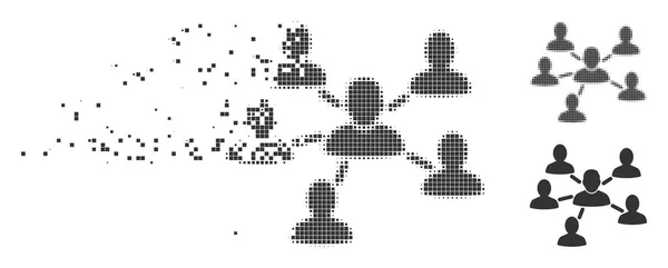 Icona per la scomparsa delle connessioni utente mezzitoni pixel — Vettoriale Stock