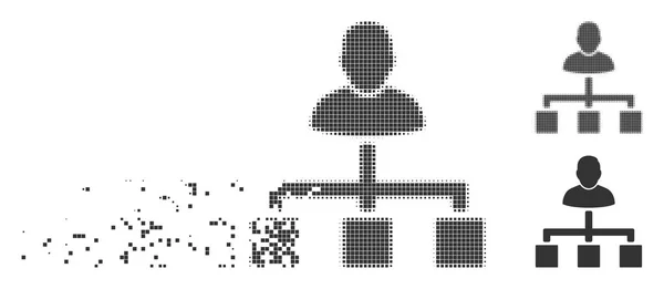 Zerstörtes Pixel-Hierarchie-Symbol — Stockvektor