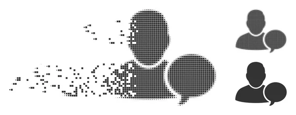 Stof Pixel Halftone gebruiker Hint ballon pictogram — Stockvector