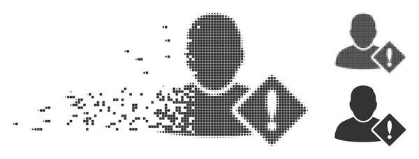 Aufgelöstes Pixel-Halfton-Benutzer-Problem-Symbol — Stockvektor