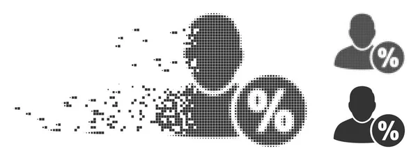 Τοις εκατό εικονίδιο χρήστη ράστερ Pixel σκόνη φόρου — Διανυσματικό Αρχείο