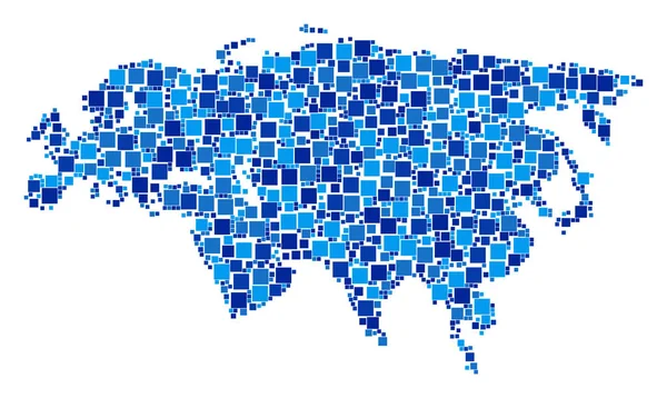 Eurasia Mapa Composición de plazas — Vector de stock