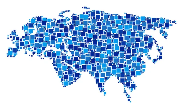 Europa y Asia Mapa Composición de píxeles — Vector de stock