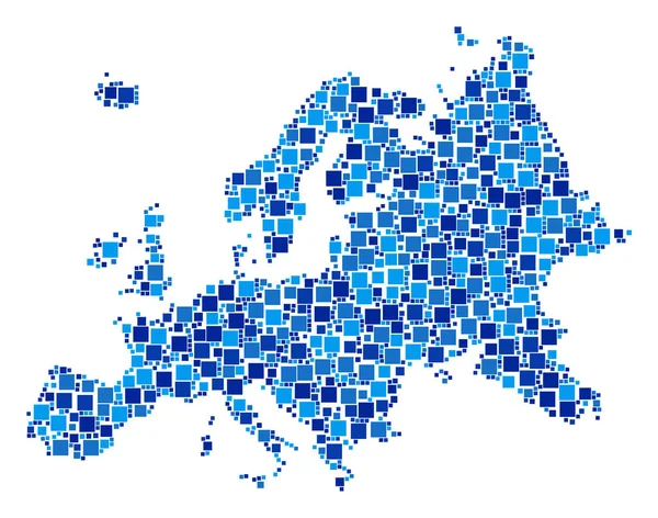 Mappa Europa Composizione dei Pixel — Vettoriale Stock