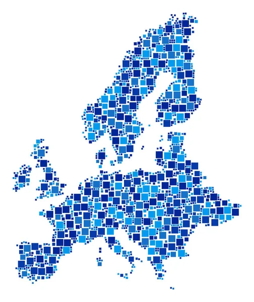Peta Mosaik Pixel Uni Eropa - Stok Vektor