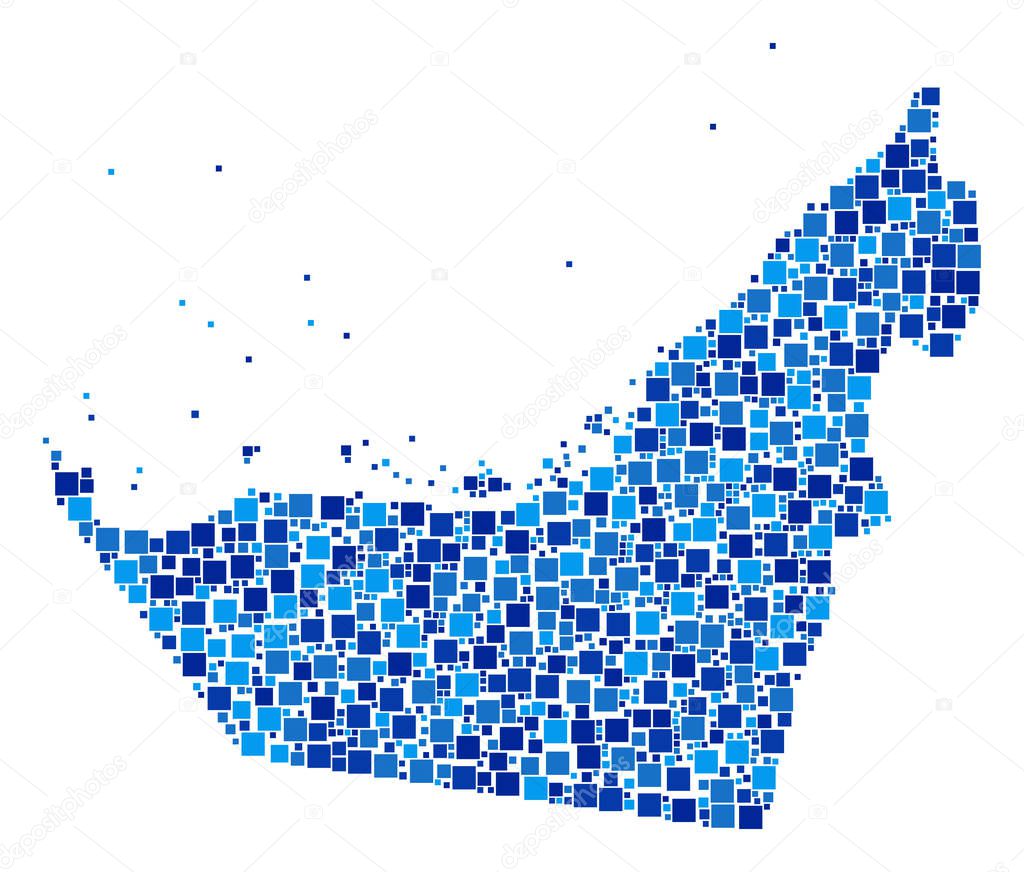 Arab Emirates Map Composition of Pixels