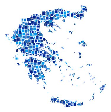 Yunanistan Haritası kolaj piksel