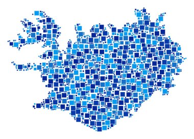 İzlanda harita mozaik piksel