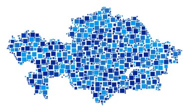 Kazakistan Haritası kompozisyon piksel