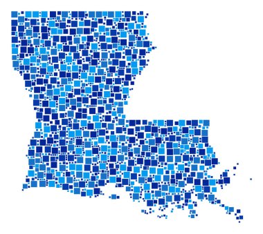 Louisiana Devlet harita mozaik piksel