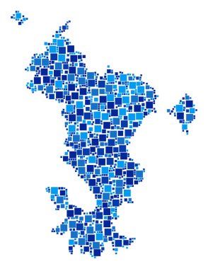 Mayotte Adası harita kolaj kareler